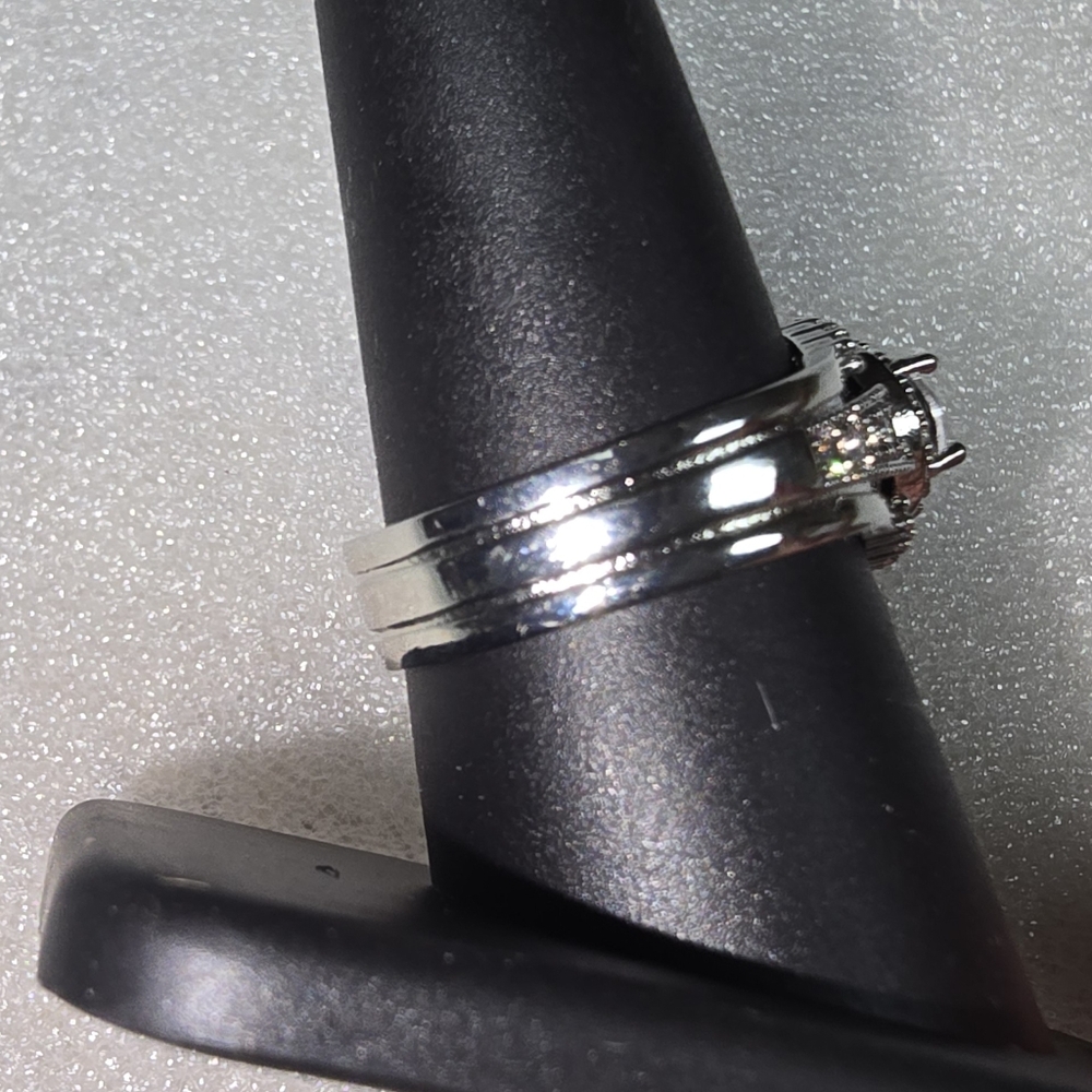 DIAMOND SIMULANT WEDDING BAND - Picture 4 of 4